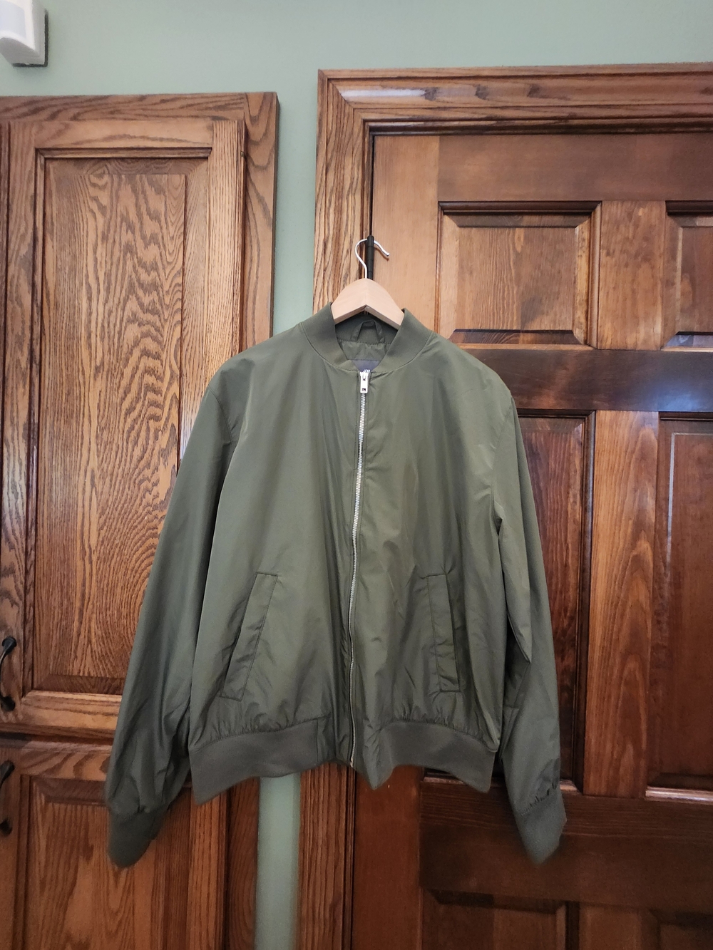 H&M Olive Bomber Jacket with Zip